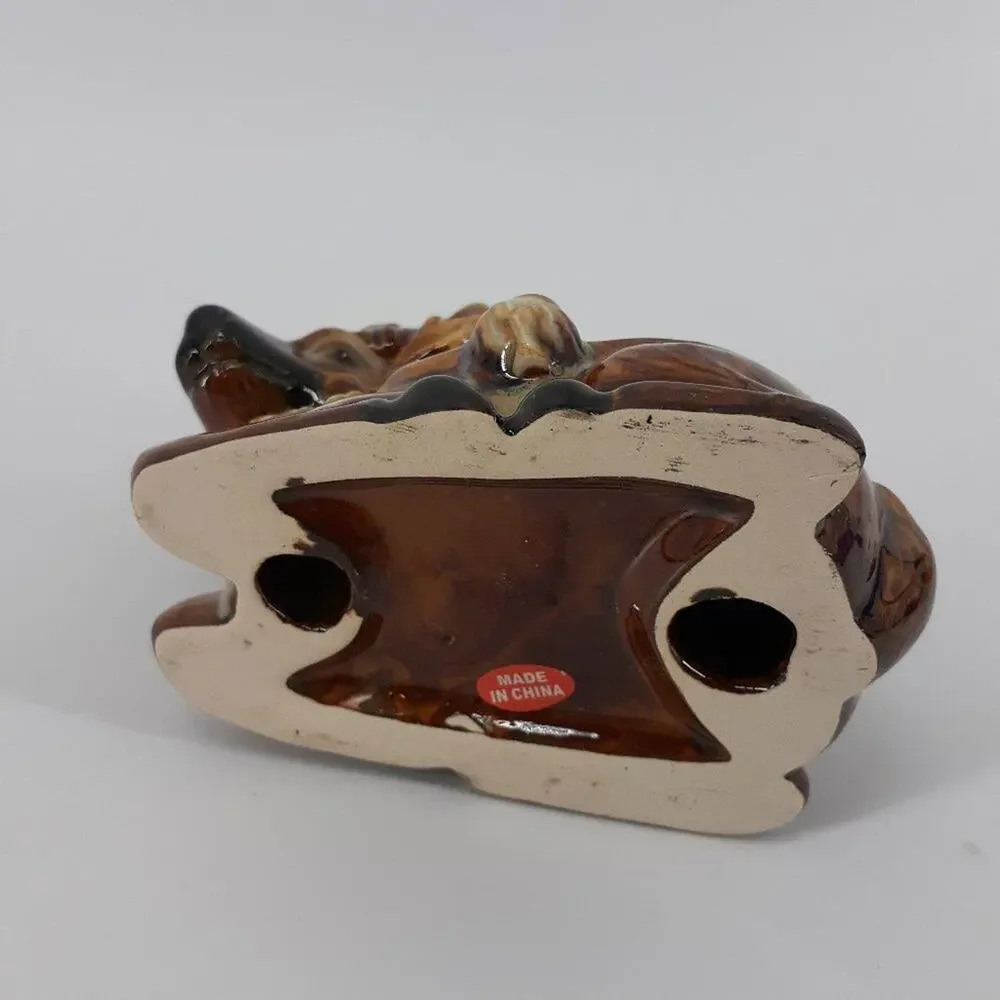 Reindeer Ceramic Tea Light Candle Holder Wearing